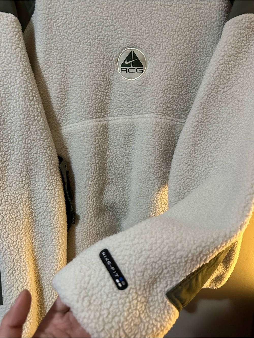 Nike ACG Cream Sherpa Ninja Fleece Jacket - Picture 3 of 9